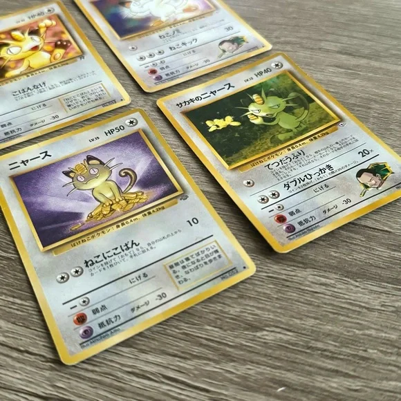 Pokémon - Vintage Japanese Meowth Card Set, Team Rocket